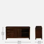 Ishaan Solid Wood Display And Storage Cabinet In Natural Finish - Image 5