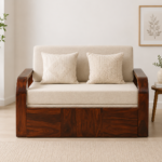 Killow Wooden Sofa Cum Bed With Comfortable Backrest Design