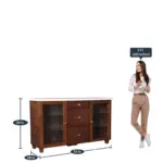 Solid Sheesham Wood Crockery Cabinet - Image 3