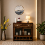 Modern Wooden Crockery Unit with Storage