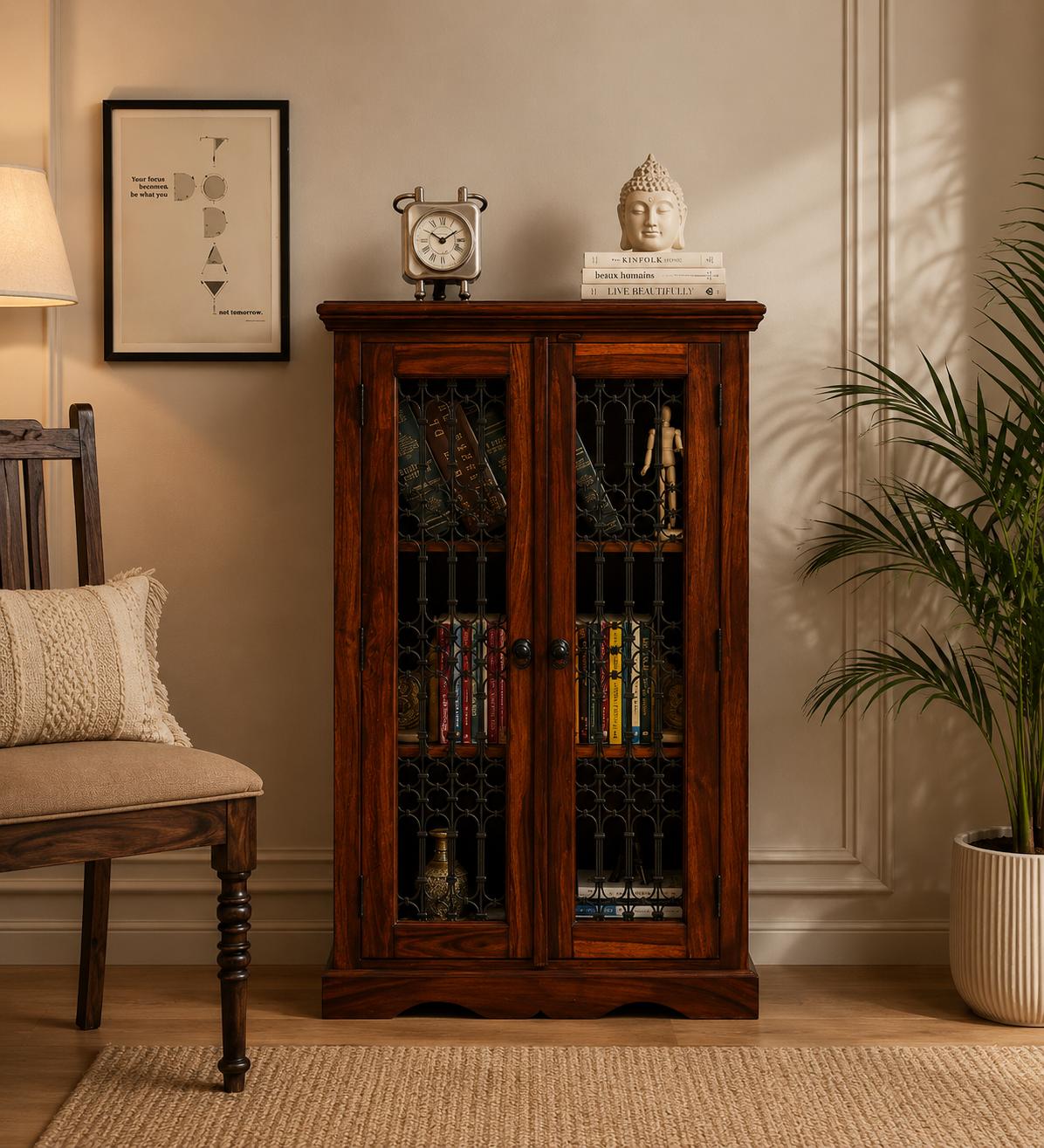 Wooden-Crockery-Cabinet-for-Home-classicwood-1.png Wooden Crockery Cabinet for Home - Image 1