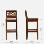 Elmwood Sheesham Wood Bar Table Set in Provincial Teak Finish With (Set of 2) - Image 6