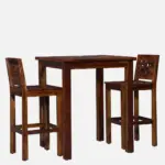 Elmwood Sheesham Wood Bar Table Set in Provincial Teak Finish With (Set of 2) - Image 7