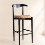 Axton Solid Wood Bar Chairs in Honey Finish (Set of 2)
