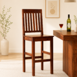 Nreston Wooden Bar Stools in Walnut Finish (Set of 2)