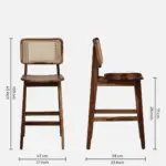 Kelmont Solid Wood High Chairs in Classic Brown Finish (Set of 2) - Image 7