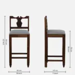 Jranton Wooden Bar Stools in Rustic Honey Finish (Set of 2) - Image 4