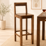 Gavro Solid Wood Bar Chairs in Dark Walnut Finish (Set of 2)