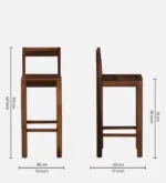 Gavro Solid Wood Bar Chairs in Dark Walnut Finish (Set of 2) - Image 3