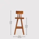 Elara Solid Wood Bar Stool in Walnut Finish - Image 2