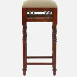 Alder Sheesham Wood Counter Height Bar Stool in Teak Finish - Image 2