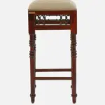 Alder Sheesham Wood Counter Height Bar Stool in Teak Finish - Image 4