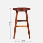 Haven Solid Sheesham Wood Bar Stool for Modern Interiors - Image 3