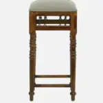 Briston Wooden Bar Stool with Backrest in Honey Finish - Image 6
