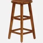 Oriel Solid Sheesham Wood Bar Stool in Natural Finish - Image 4