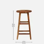 Oriel Solid Sheesham Wood Bar Stool in Natural Finish - Image 6