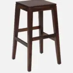 Tavian Premium Wooden Bar Stool with Ergonomic Back Support - Image 2