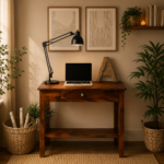 Sheesham Wood Writing Table In Scratch Resistant Provincial Teak Finish