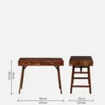 Sheesham Wood Writing Table In Scratch Resistant Provincial Teak Finish - Image 3