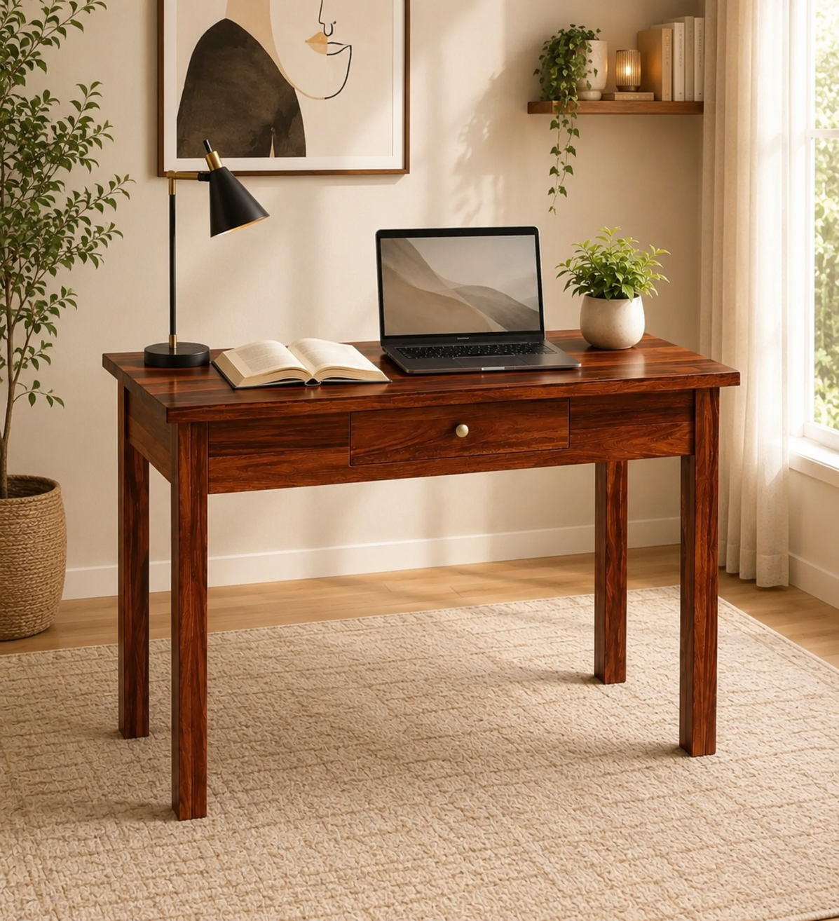 Compact-sheesham-wood-study-table-for-small-rooms-classicwood-1.png Compact sheesham wood study table for small rooms - Image 1