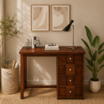 Sheesham Wood Writing Table In Scratch Resistant Provincial Teak Finish