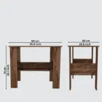 Sheesham wood computer study table with storage cabinet - Image 3